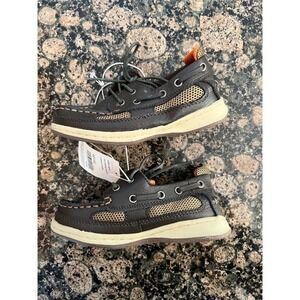 Cherokee Delmar Toddler Boys Boat Shoes Brown Leather Mesh Size 9 NWT